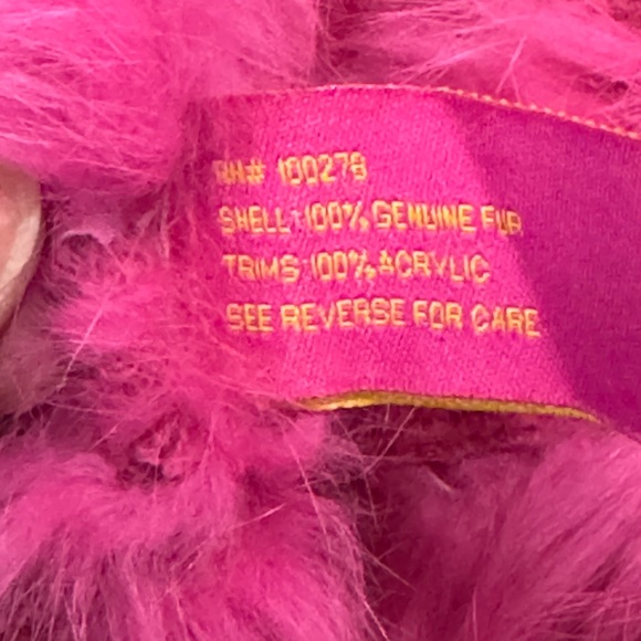 Jennyfer. J Y2K 100% Genuine FUR Pink Shawl/Cape - Picture 7 of 8